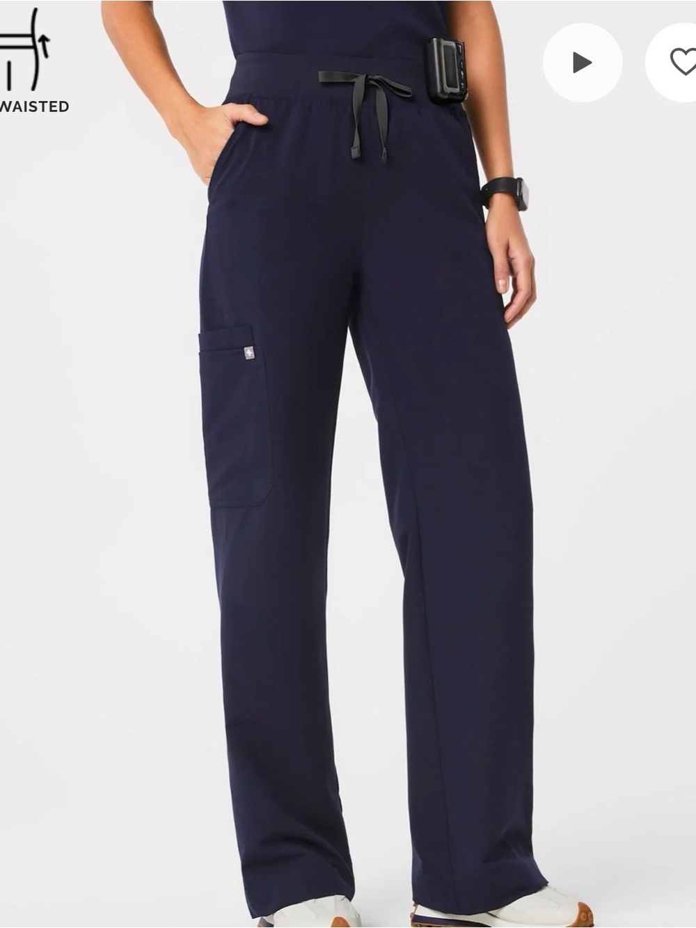 FIGS - “Isabella” 
Navy Women's Drawstring WIDE-LEG Scrub Pants